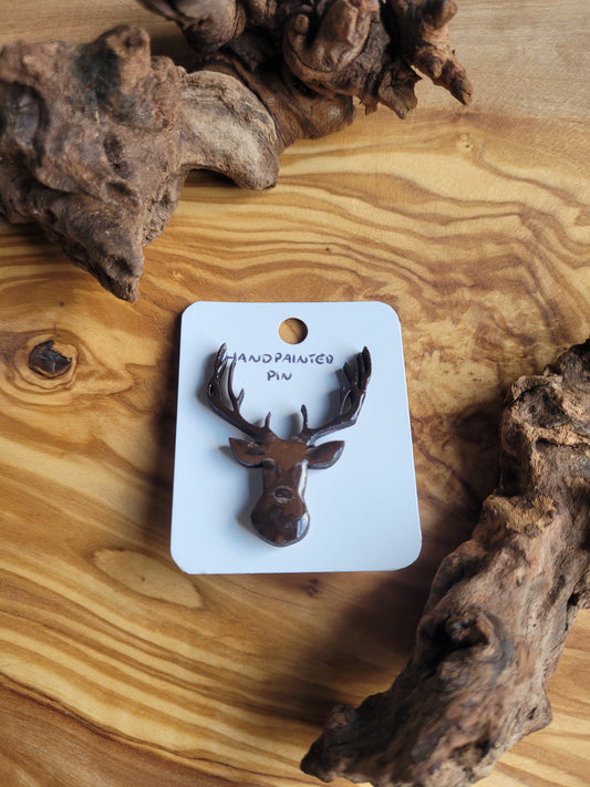 Stag Head Pins - Original Painted Pin