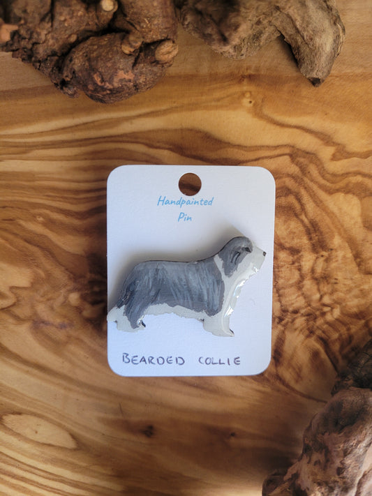 Bearded Collie Pins - Original Painted Pins