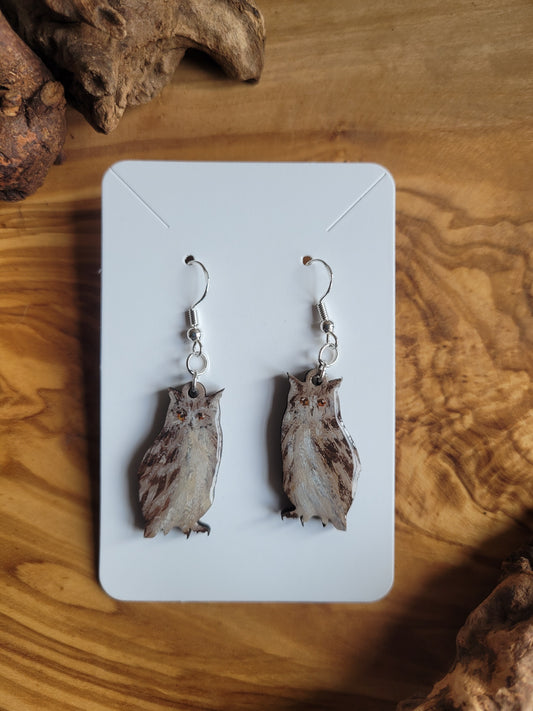 Owl Earrings - Original Painted Earrings