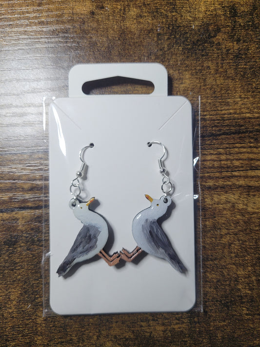 Seagull Earrings - Original Painted Earrings