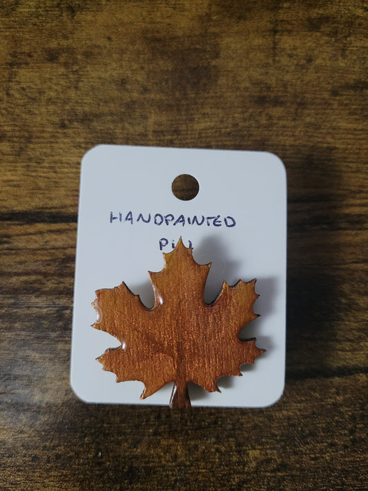 Painted Maple Leaf Pins