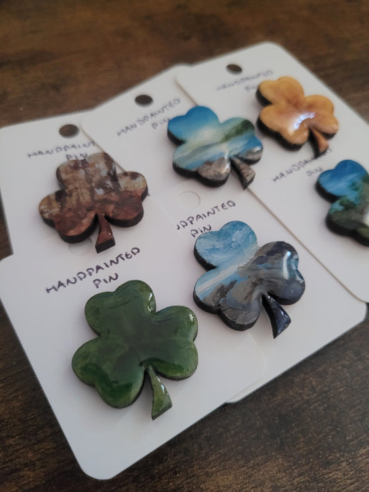 Painted Clover Pins