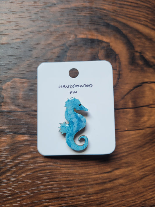Painted Seahorse Pins