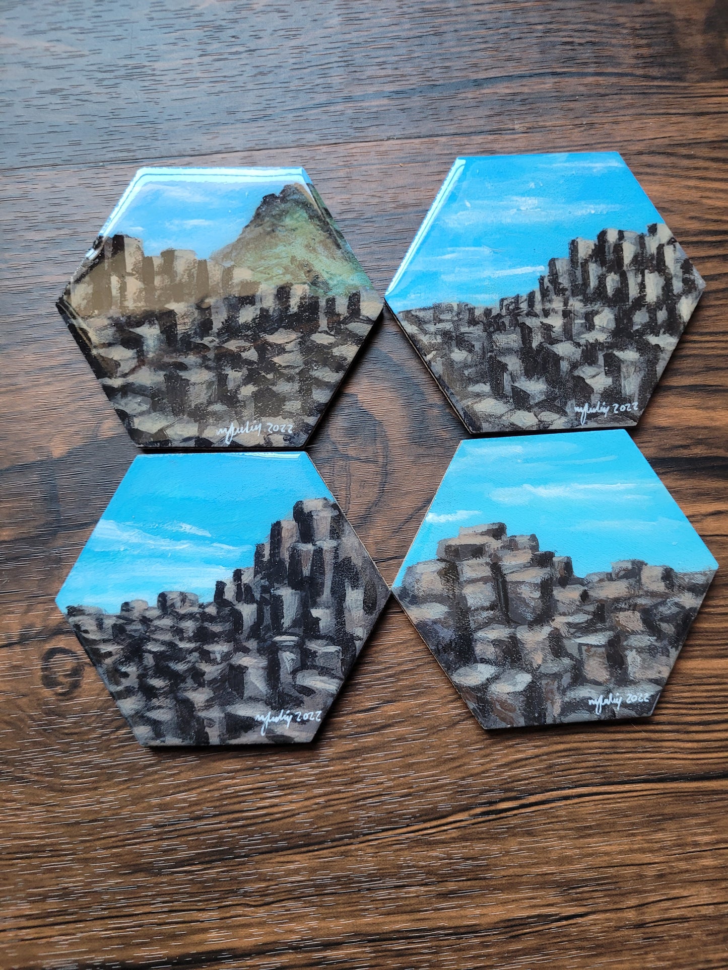 Wooden Coaster Sets - Original Paintings