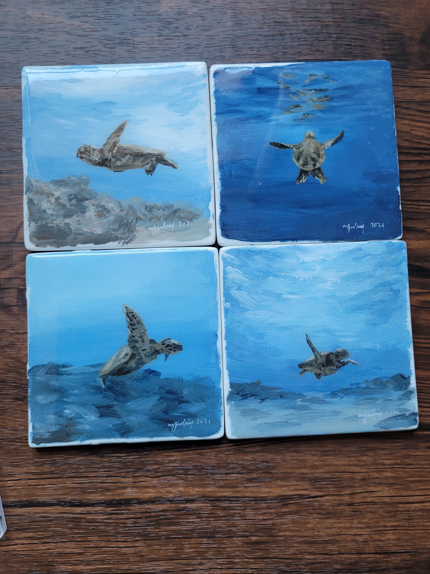 Slate & Ceramic Coaster Sets - Original Paintings