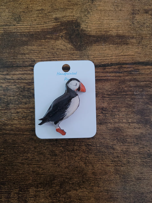Painted Puffin Pins