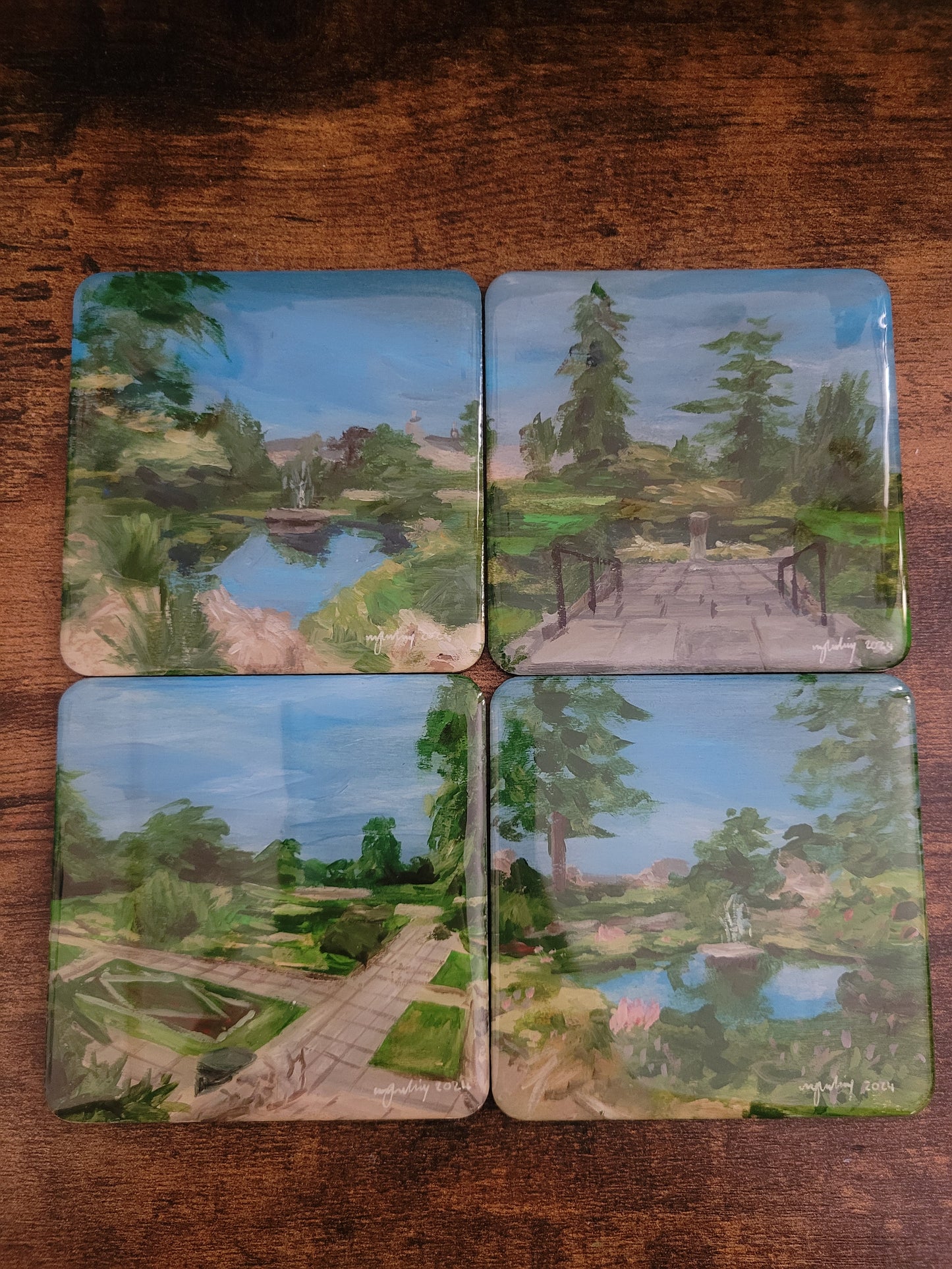 Wooden Coaster Sets - Original Paintings