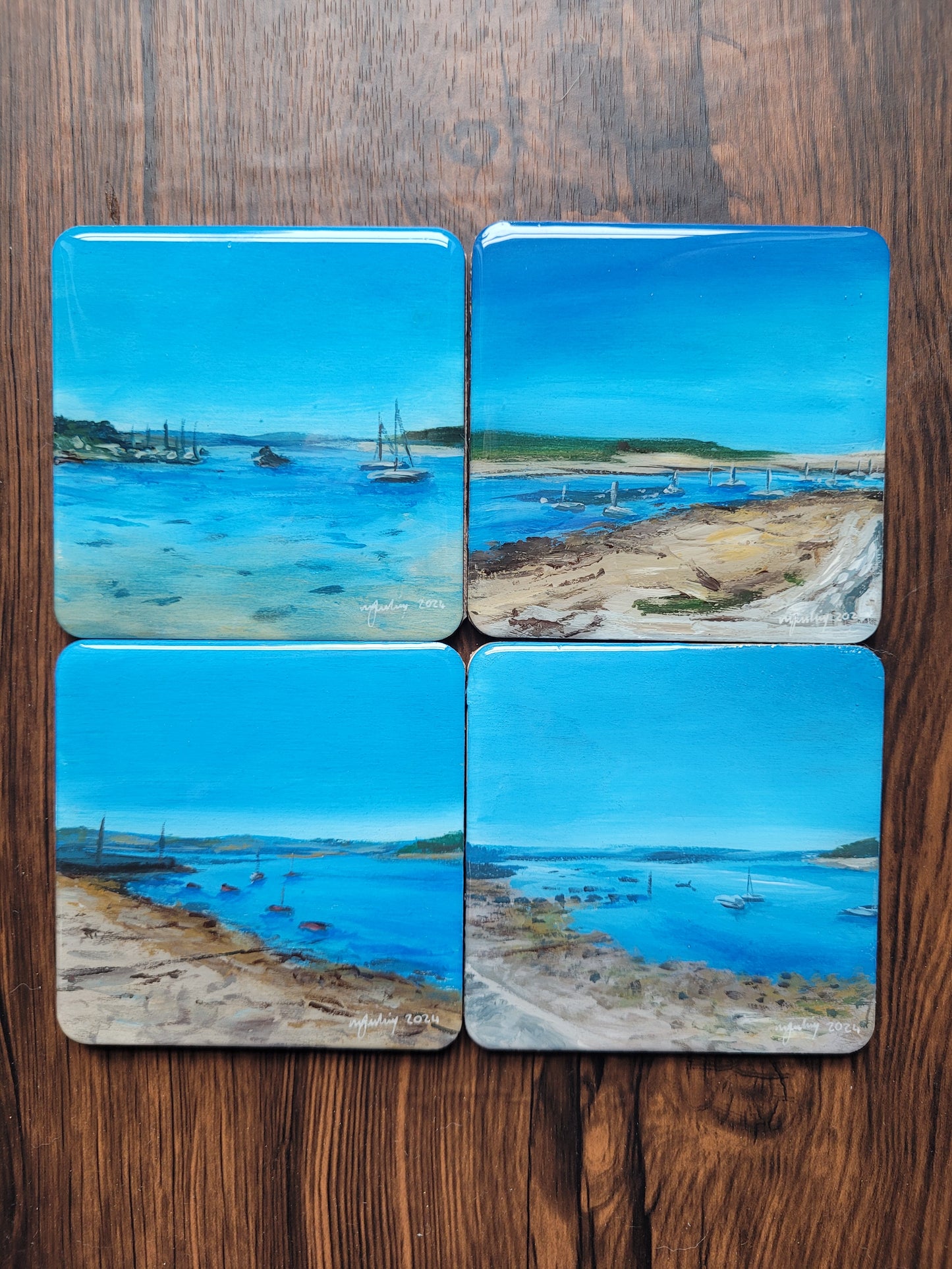 Wooden Coaster Sets - Original Paintings