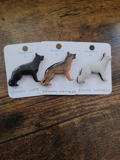 German Shepherd Pins - Original Painted Pins