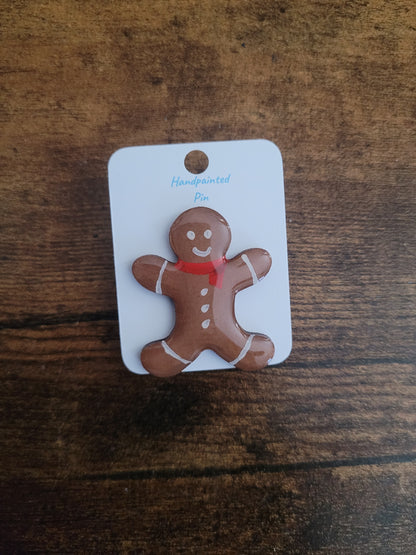 Gingerbread Man Pins - Original Painted Pins