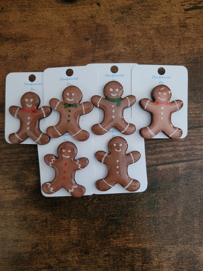 Gingerbread Man Pins - Original Painted Pins