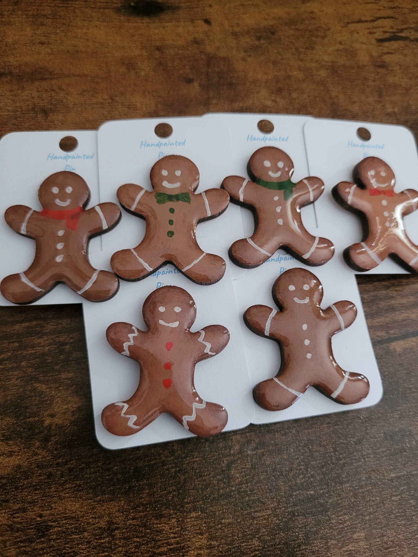 Gingerbread Man Pins - Original Painted Pins