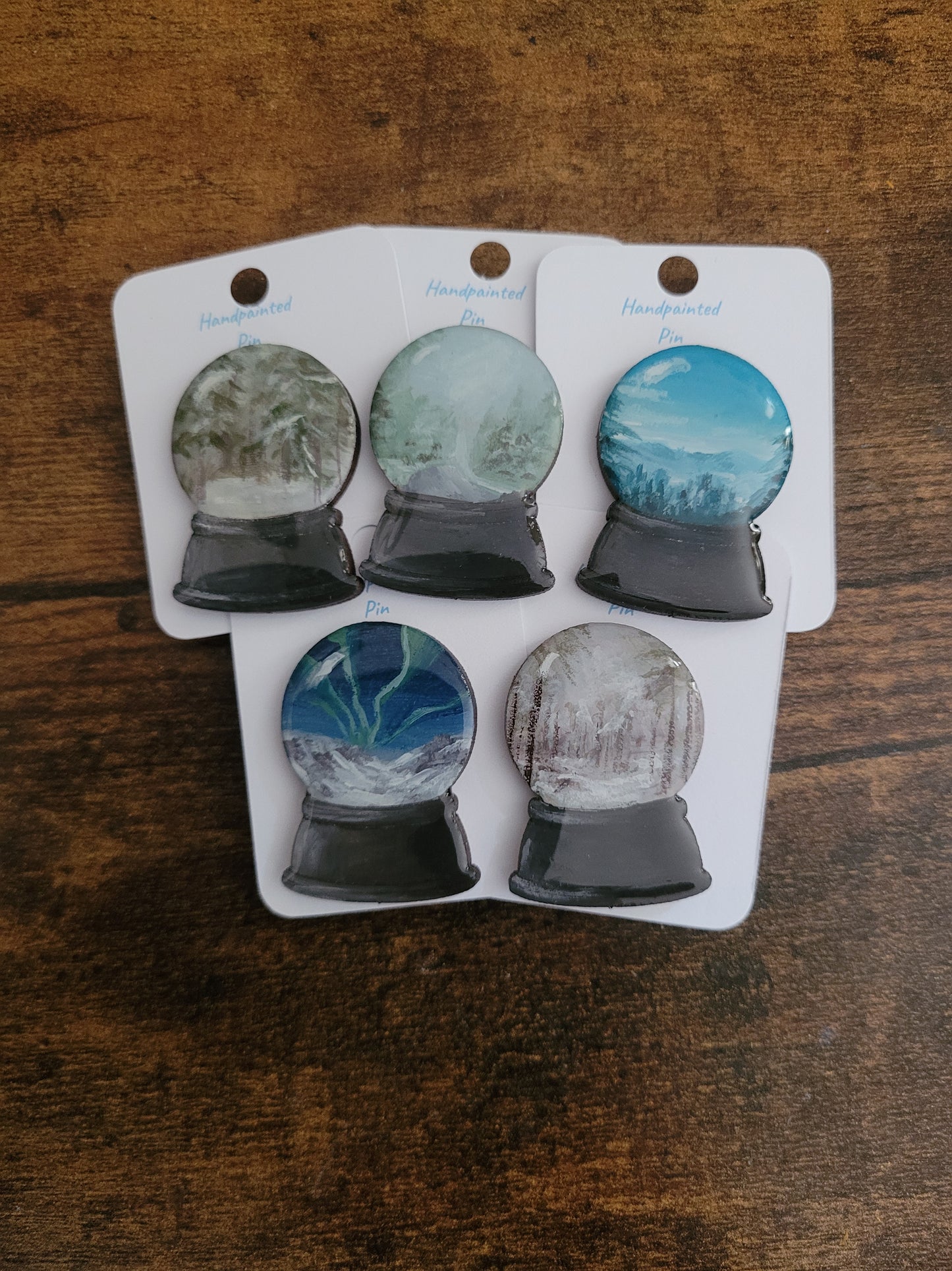 Snowglobe Pins - Original Painted Pins