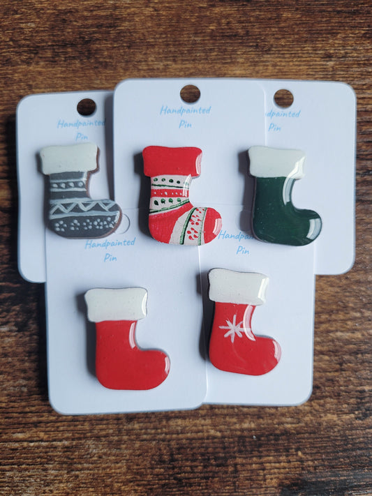 Christmas Stocking Pins - Original Painted Pins