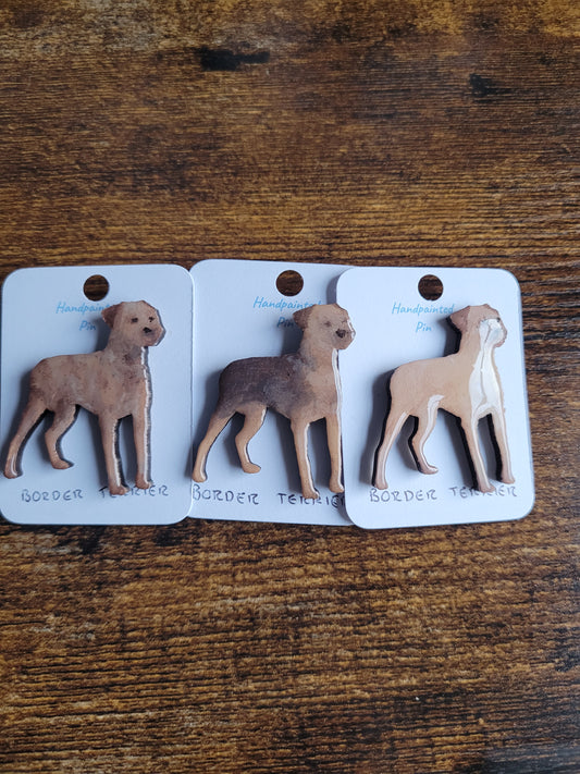 Border Terrier Pins - Original Painted Pins