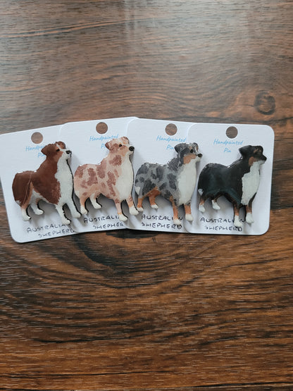 Australian Shepherd Pins - Original Painted Pins