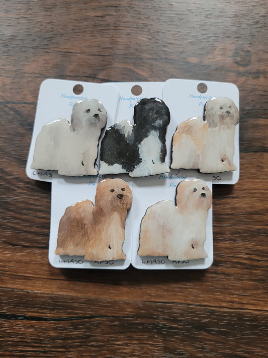 Lhaso Apso Pins - Original Painted Pins