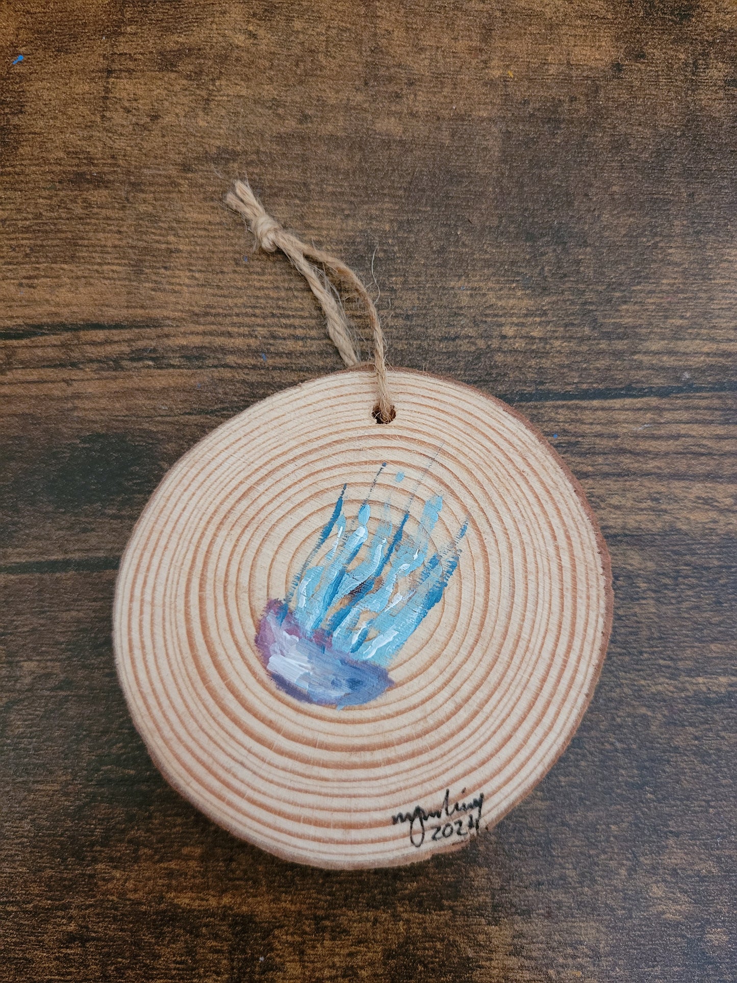 Mini Painted Hanging Log Slices