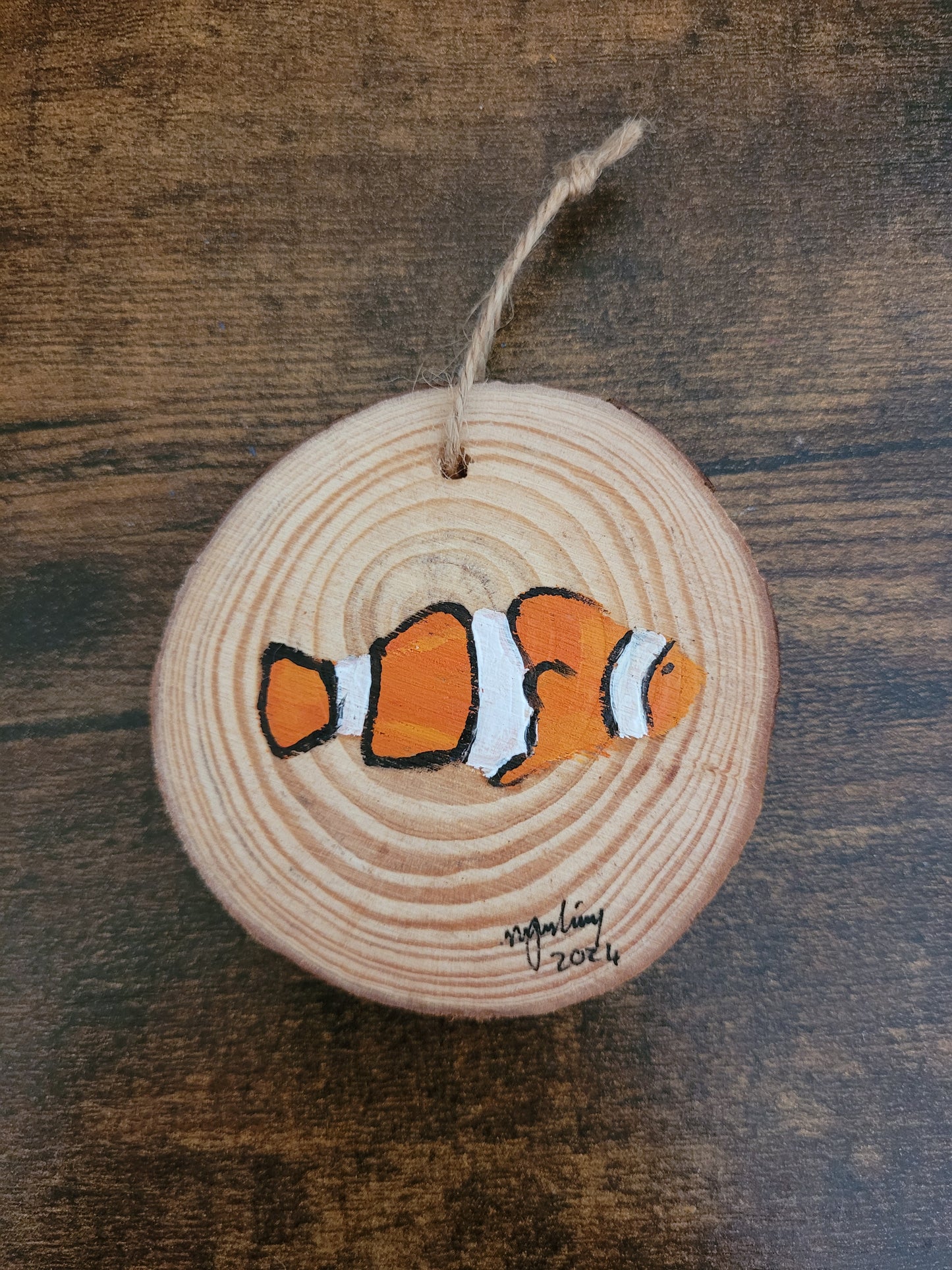 Mini Painted Hanging Log Slices