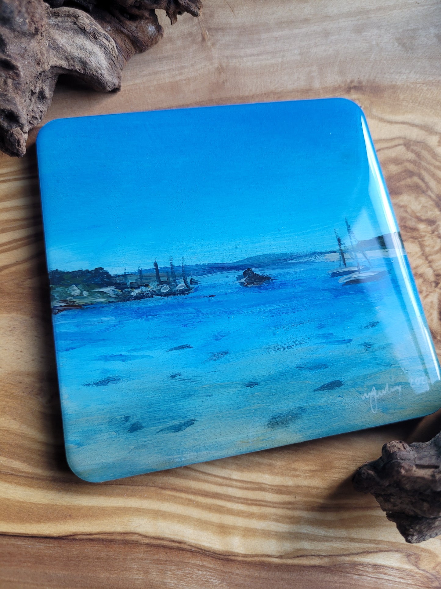 Wooden, Slate & Ceramic Coasters - Original Paintings