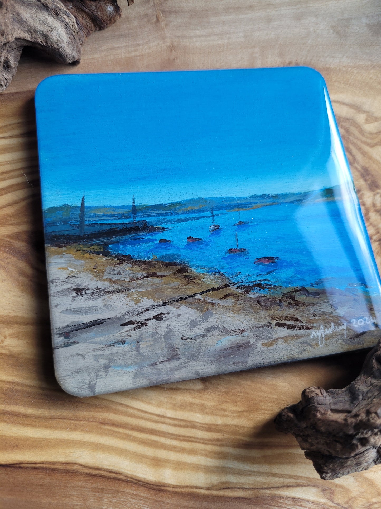 Wooden, Slate & Ceramic Coasters - Original Paintings