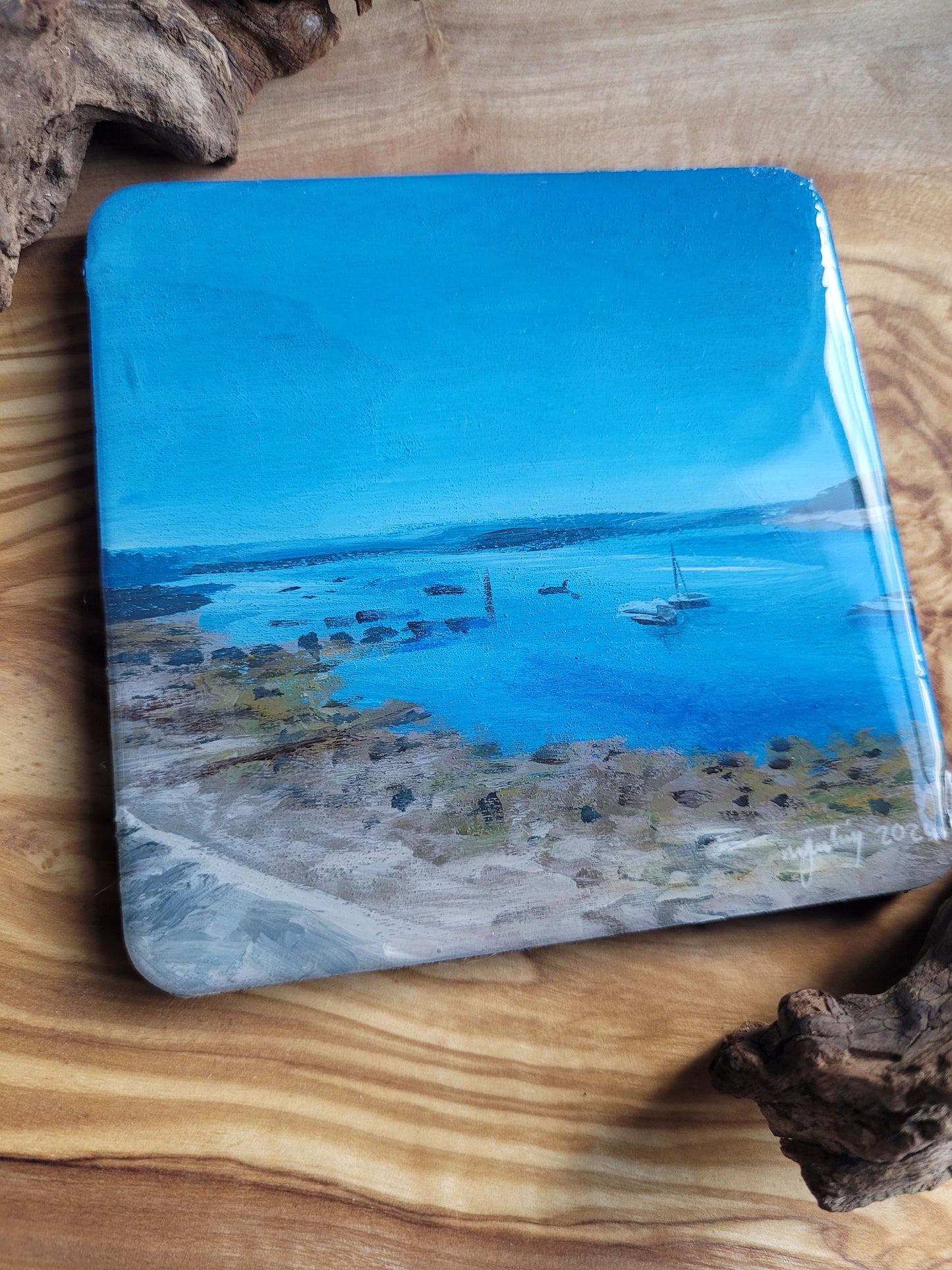 Wooden, Slate & Ceramic Coasters - Original Paintings