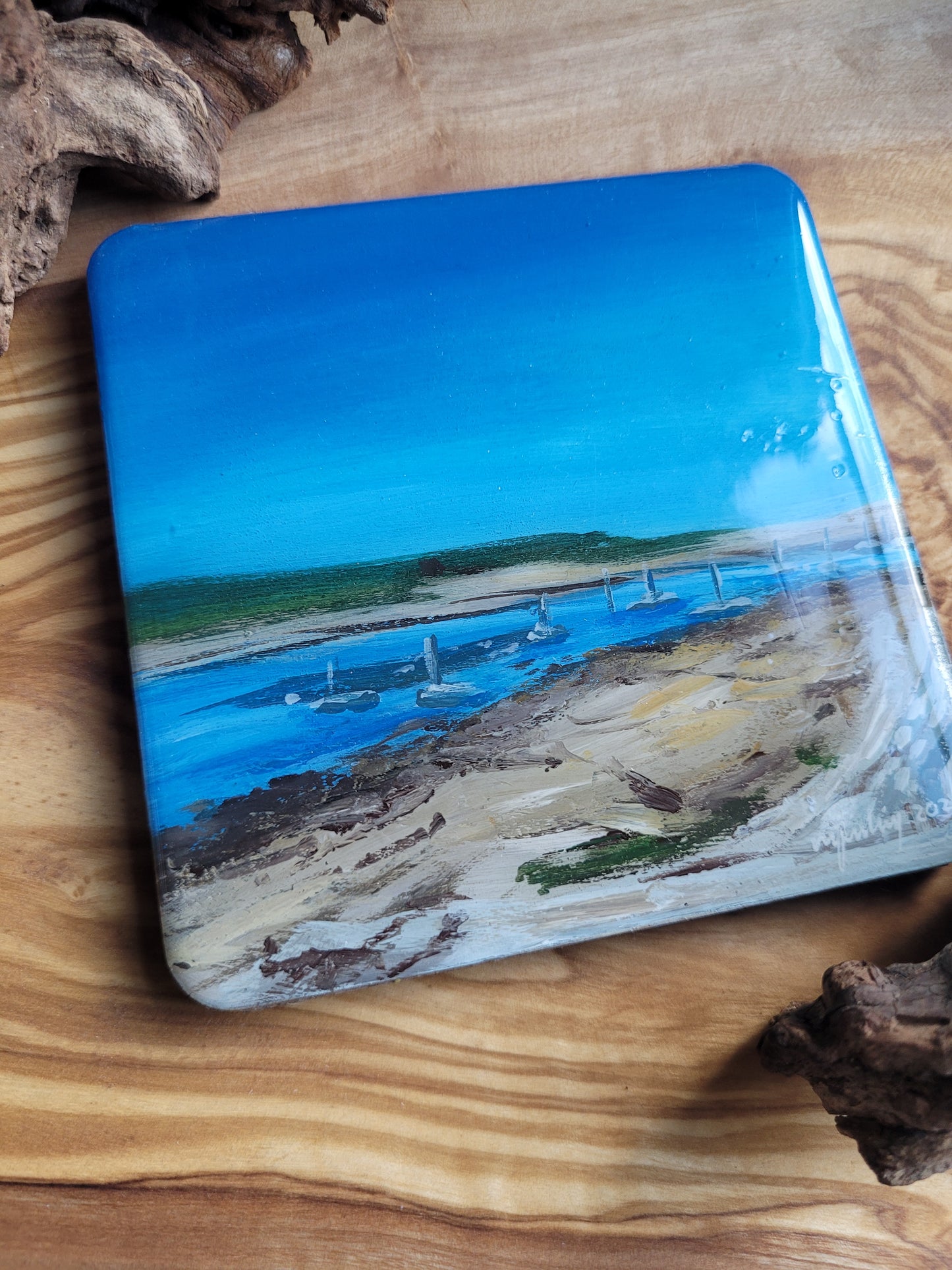 Wooden, Slate & Ceramic Coasters - Original Paintings