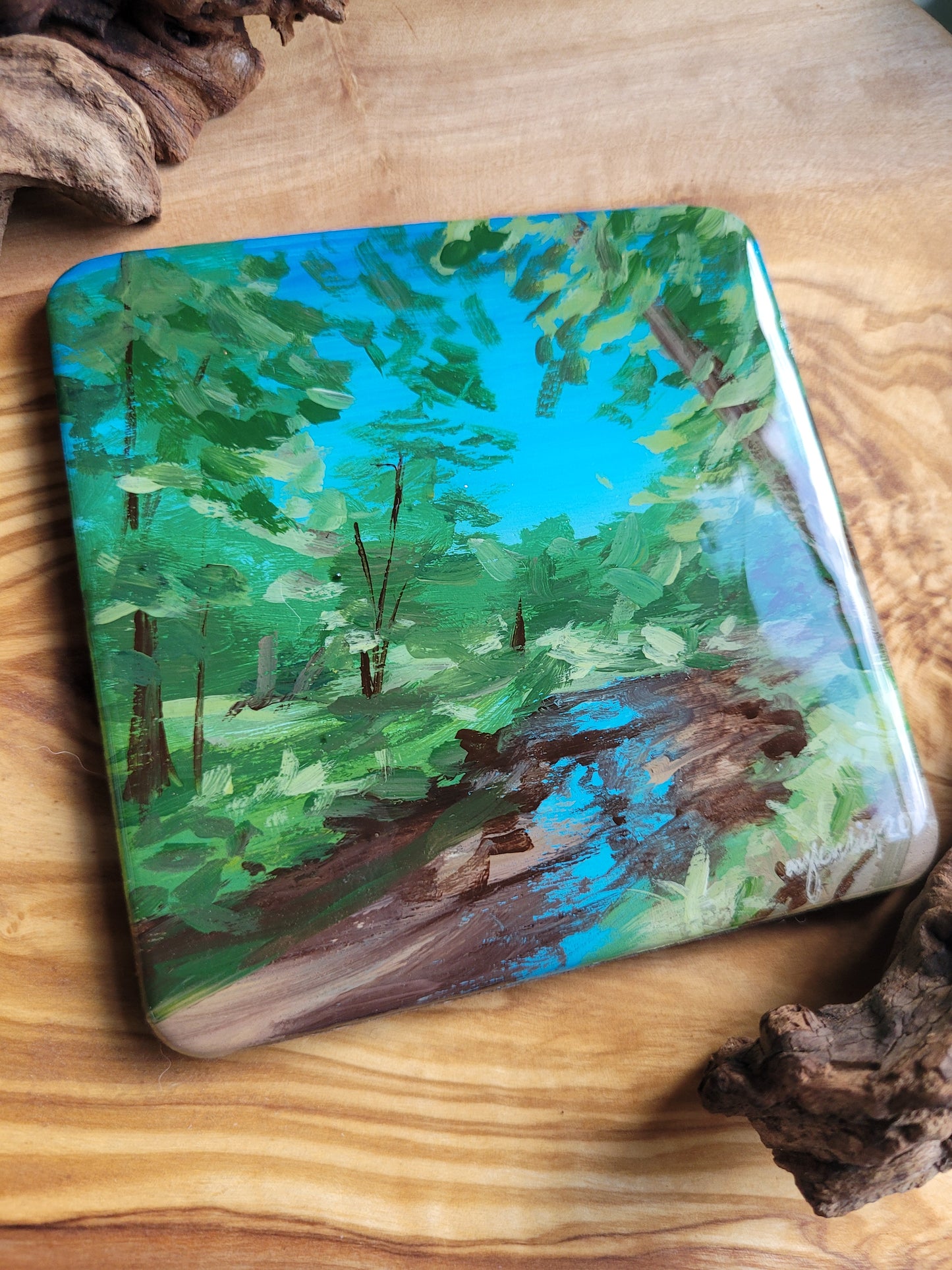 Wooden, Slate & Ceramic Coasters - Original Paintings