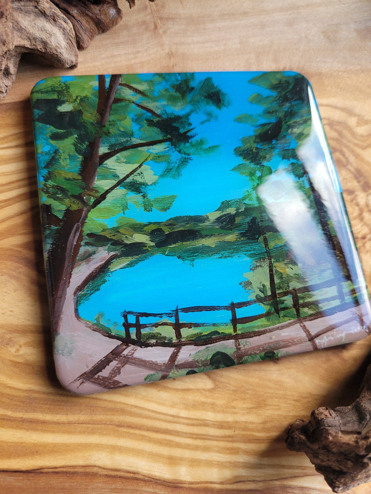 Wooden, Slate & Ceramic Coasters - Original Paintings