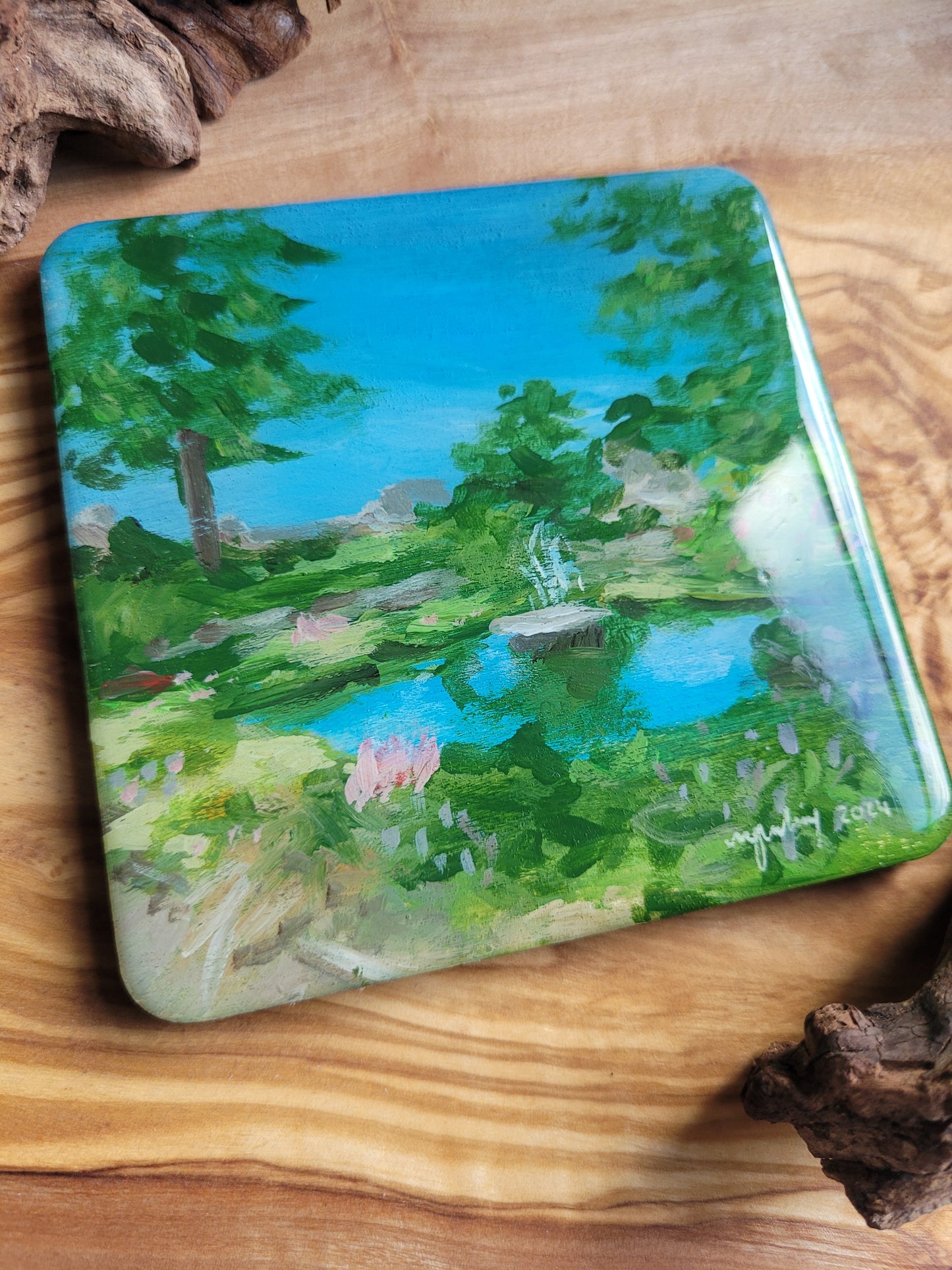 Wooden, Slate & Ceramic Coasters - Original Paintings