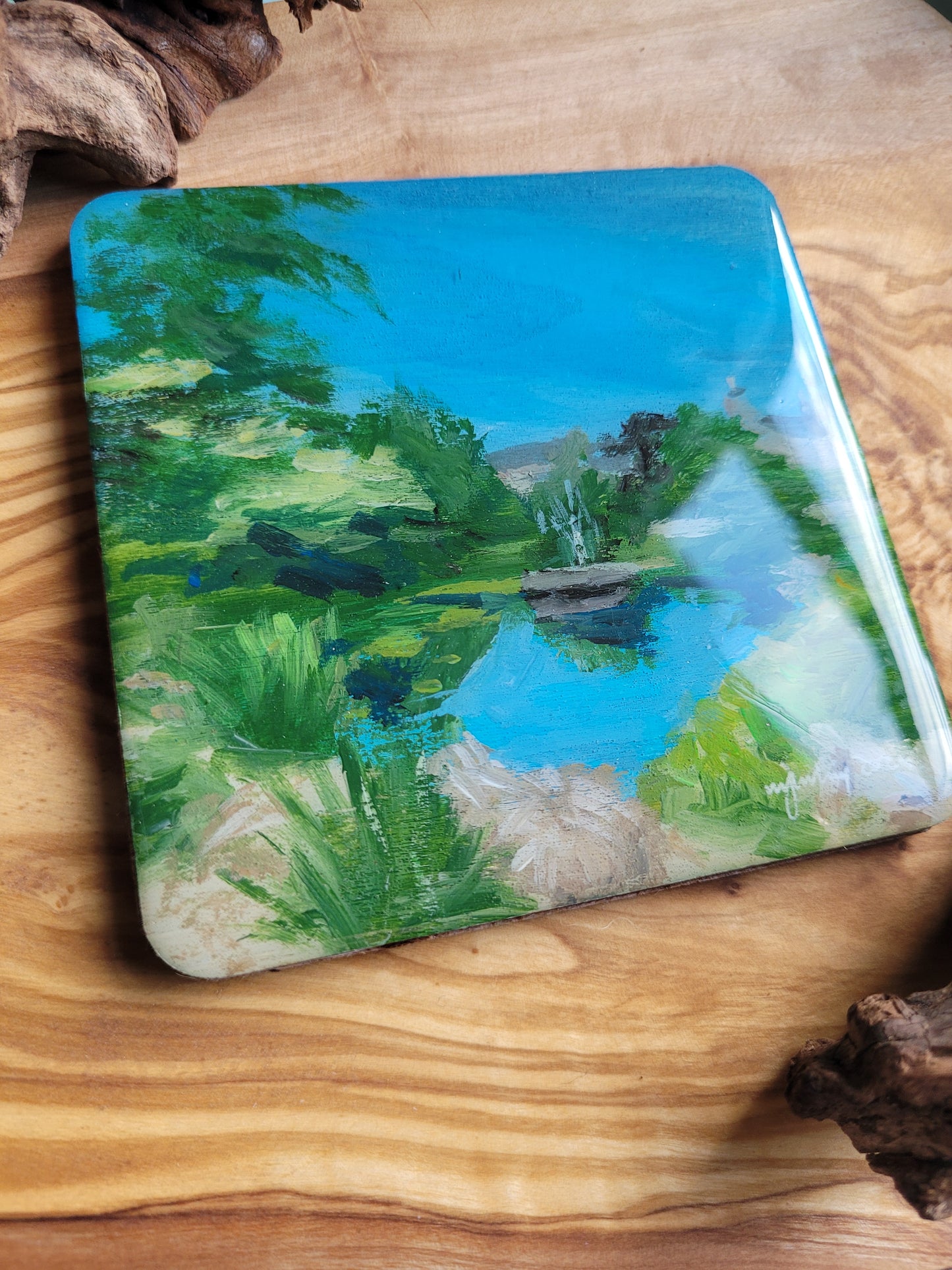 Wooden, Slate & Ceramic Coasters - Original Paintings