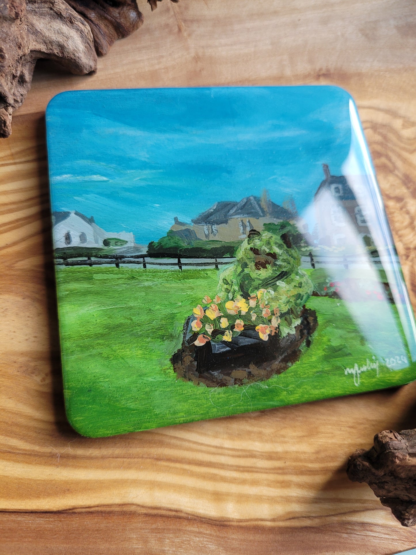 Wooden, Slate & Ceramic Coasters - Original Paintings