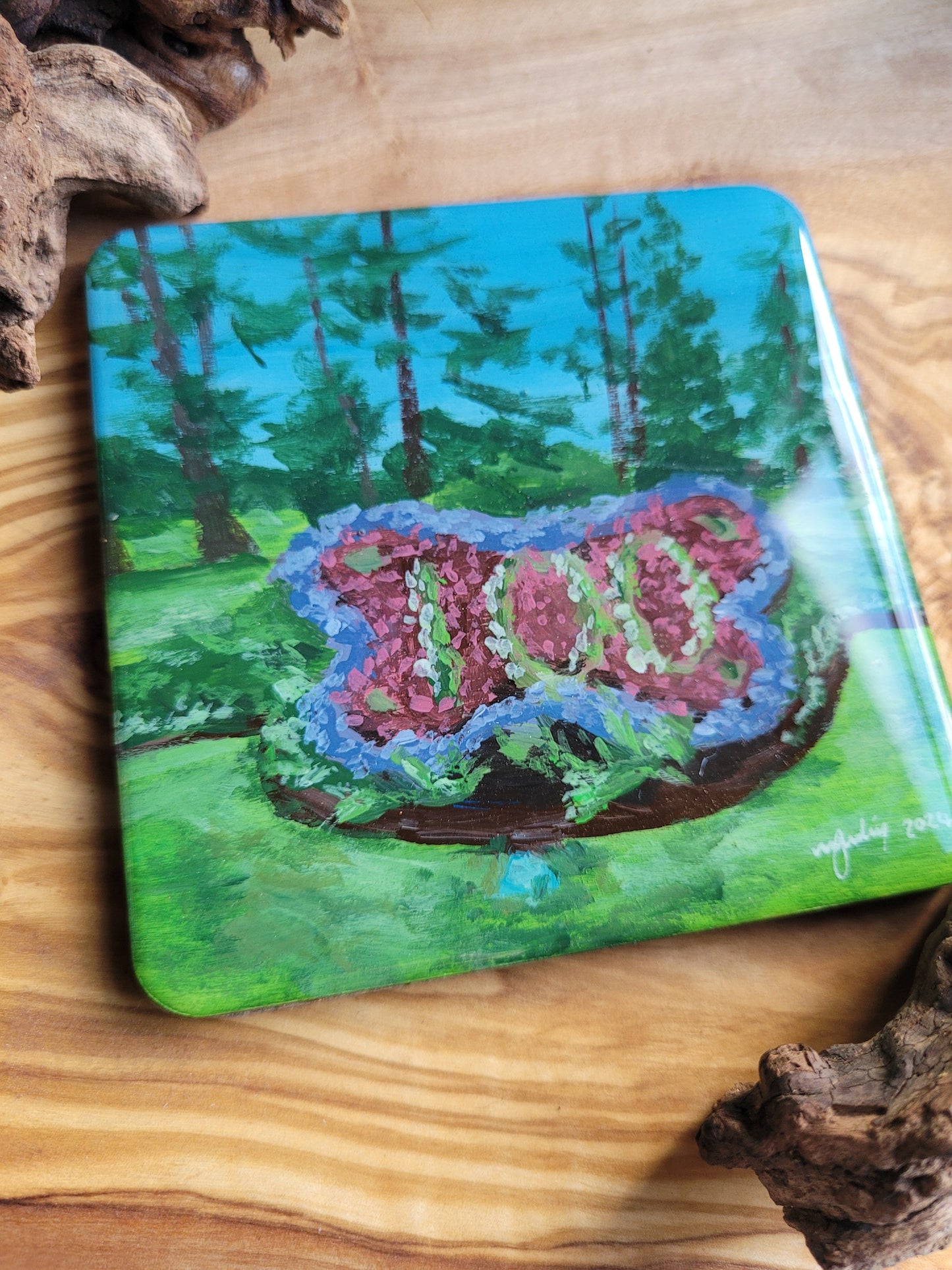 Wooden, Slate & Ceramic Coasters - Original Paintings