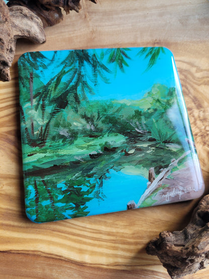 Wooden, Slate & Ceramic Coasters - Original Paintings