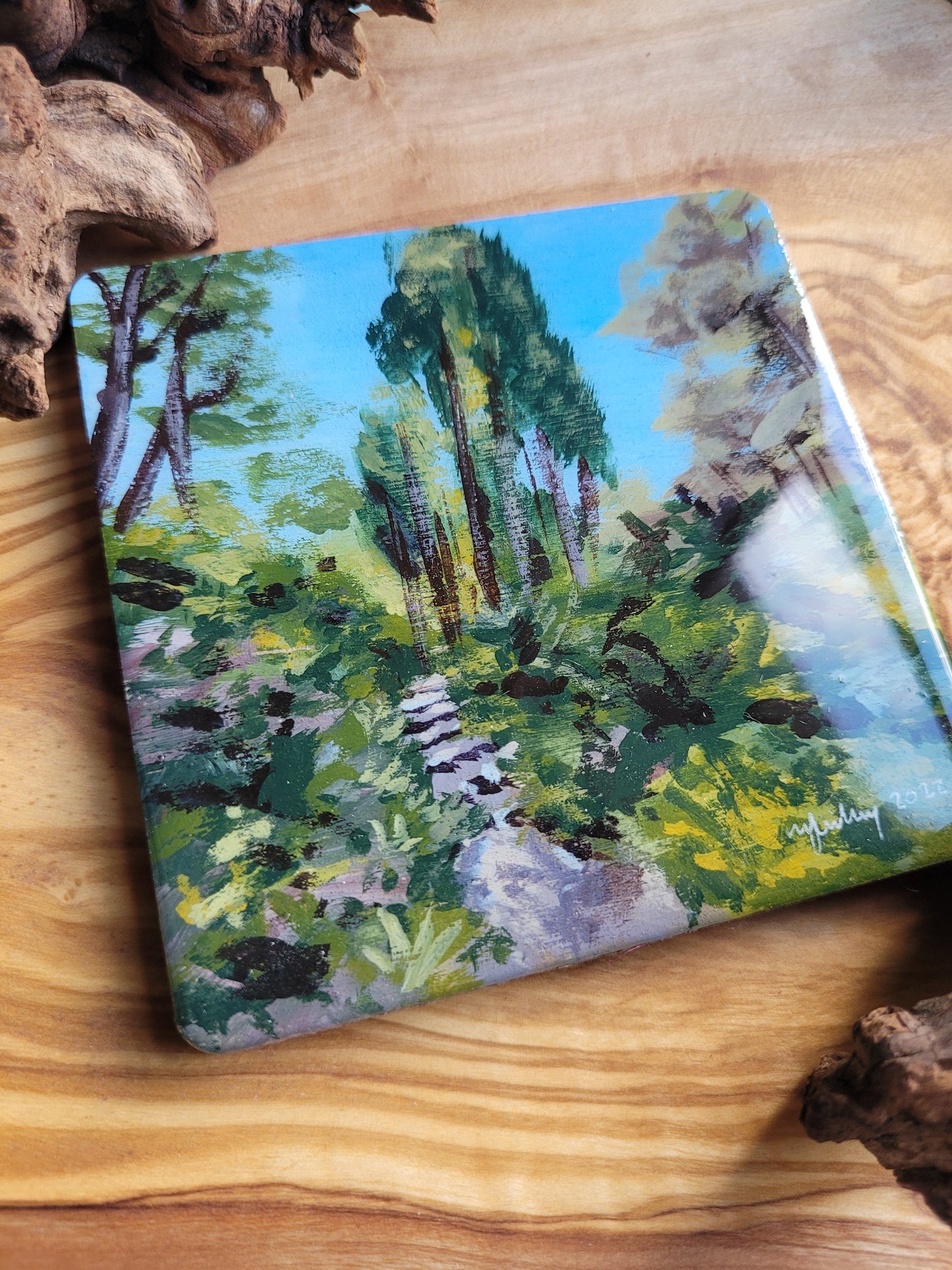 Wooden, Slate & Ceramic Coasters - Original Paintings