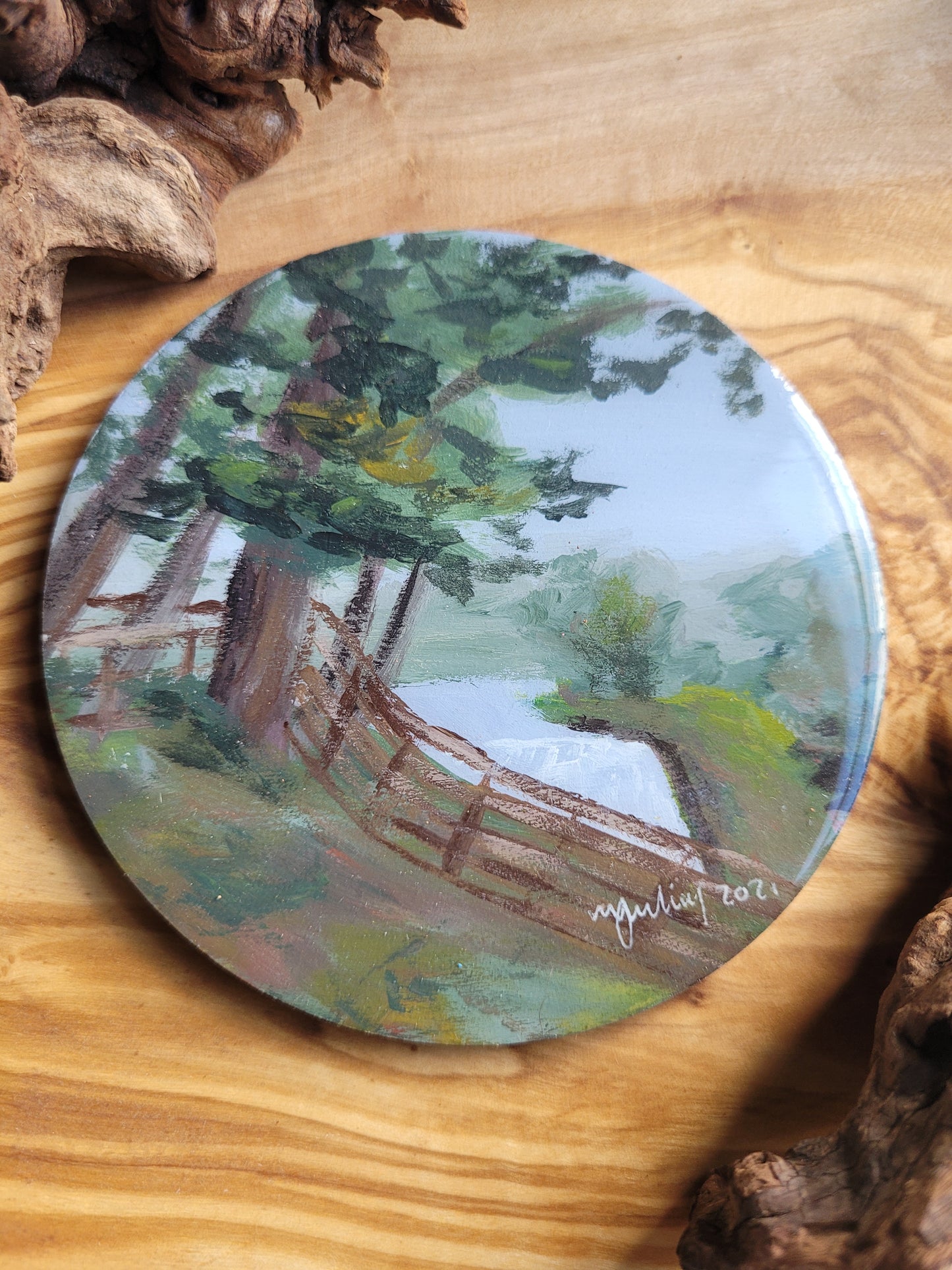 Wooden, Slate & Ceramic Coasters - Original Paintings