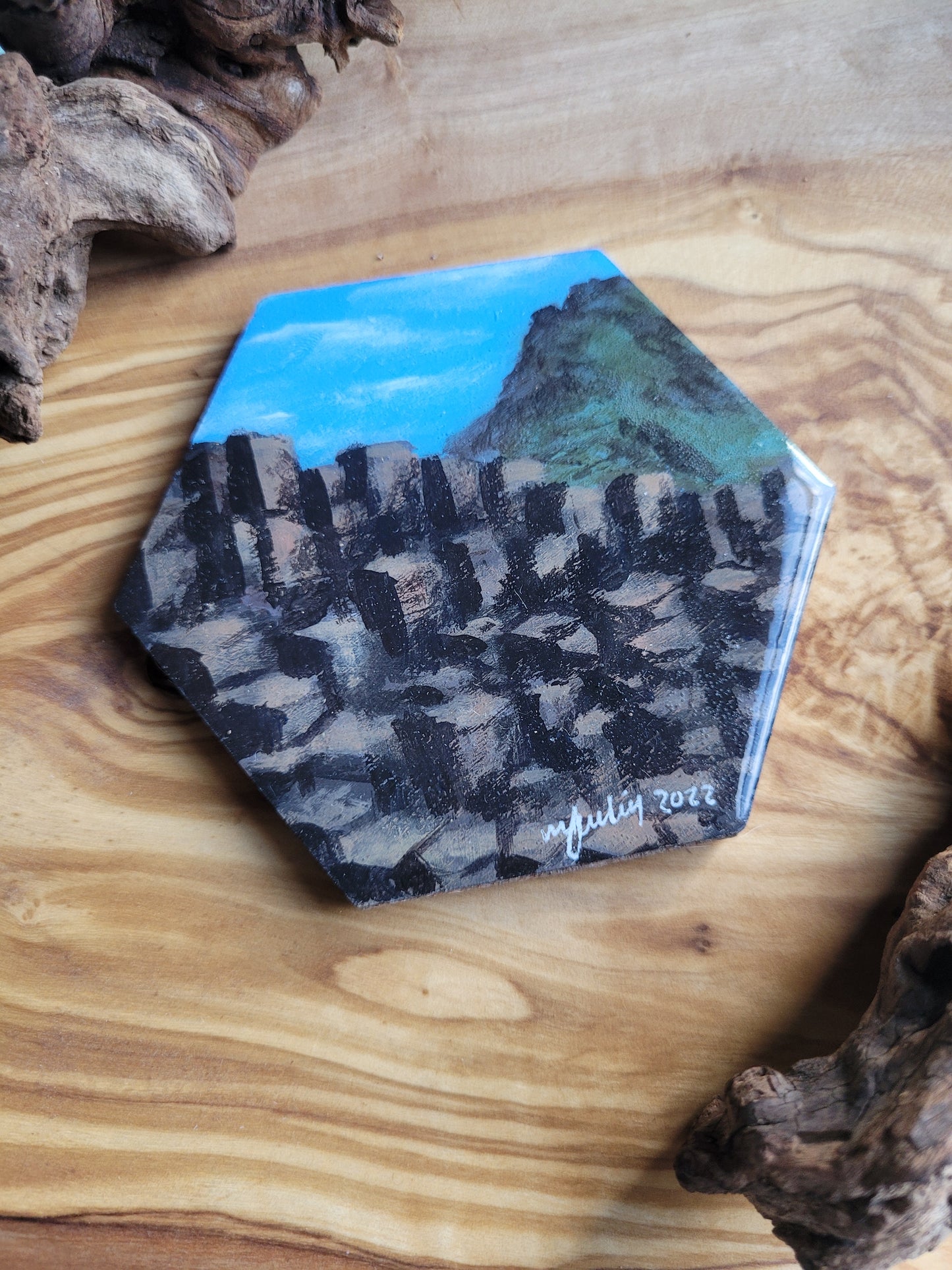 Wooden, Slate & Ceramic Coasters - Original Paintings