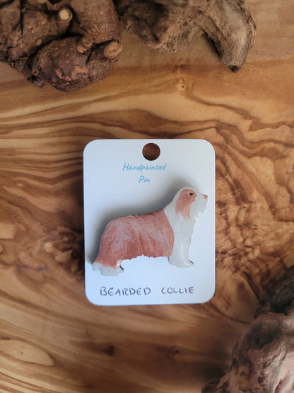 Bearded Collie Pins - Original Painted Pins