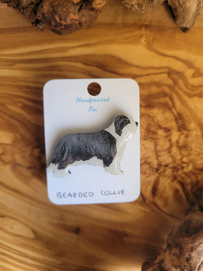 Bearded Collie Pins - Original Painted Pins