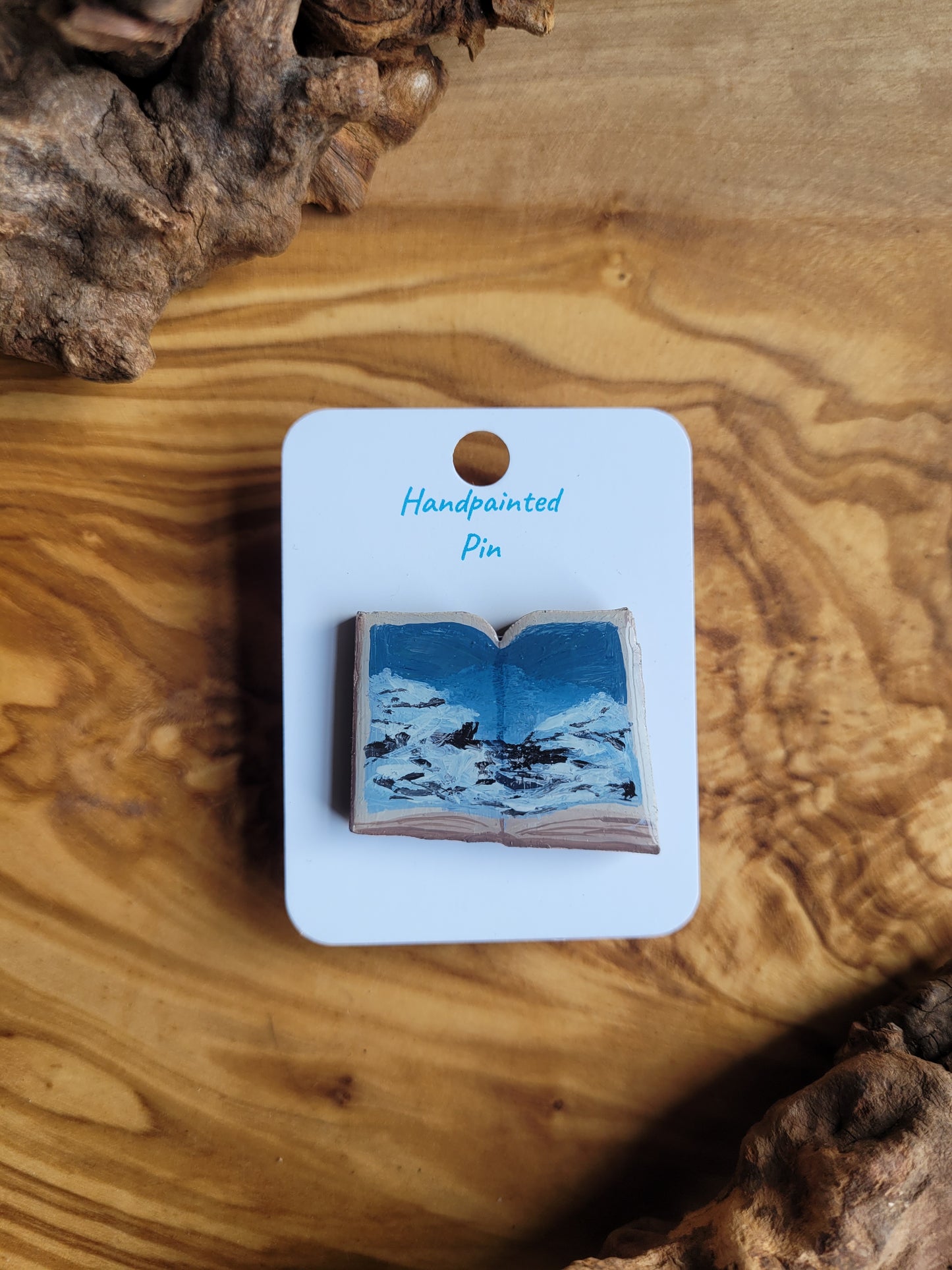 Little Book Pins – Original Hand-Painted Wooden Pins