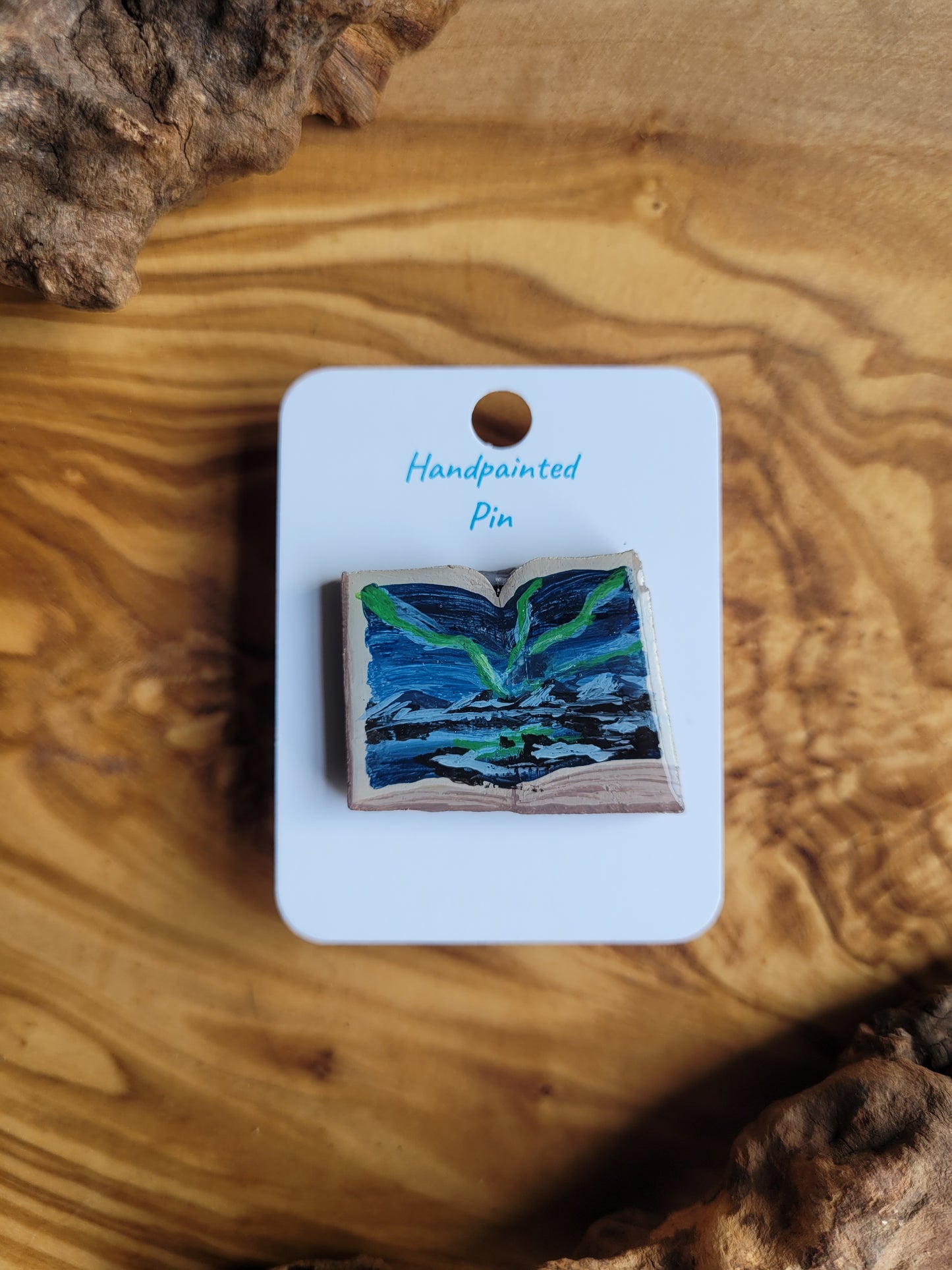 Little Book Pins – Original Hand-Painted Wooden Pins