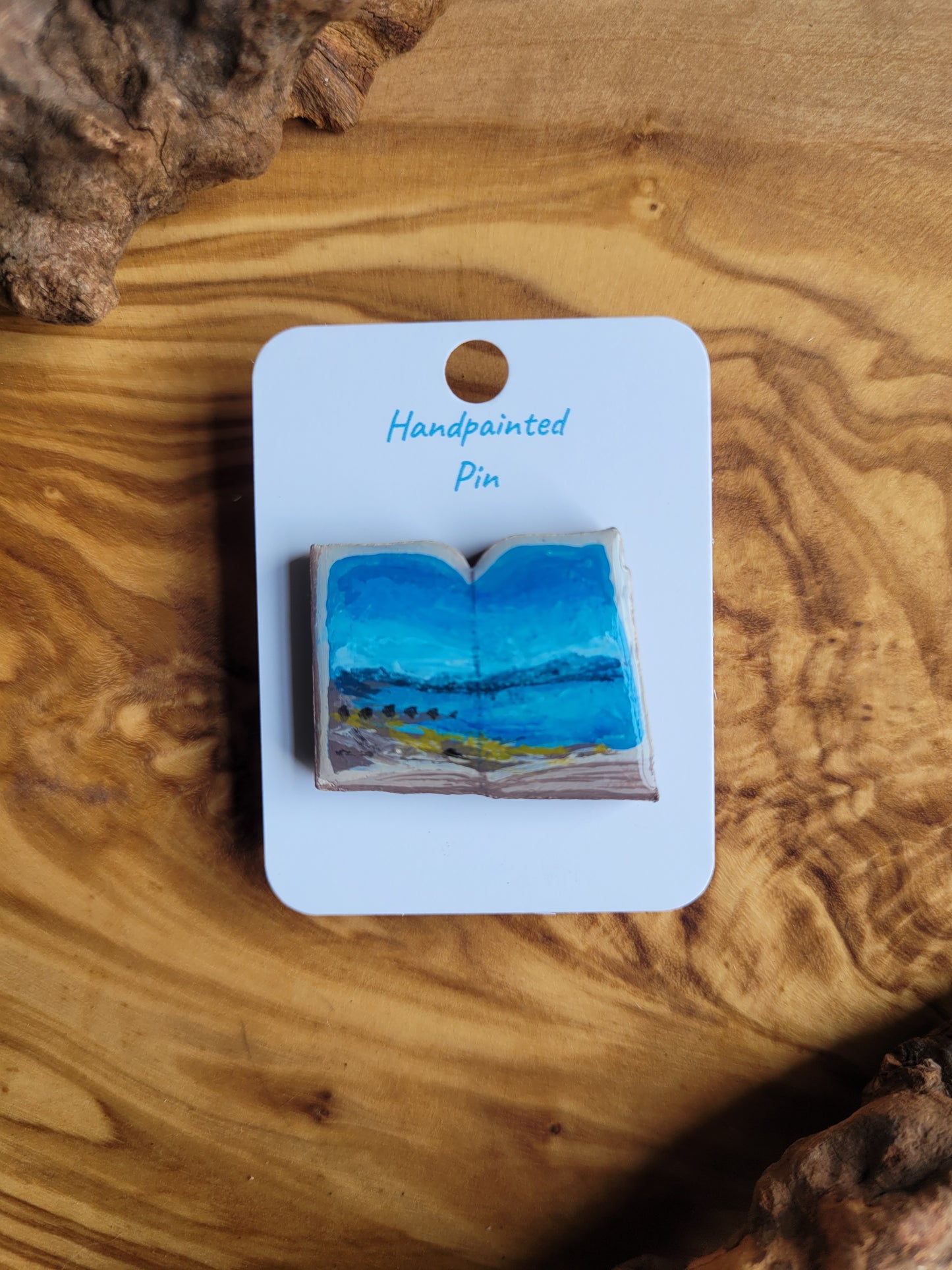 Little Book Pins – Original Hand-Painted Wooden Pins