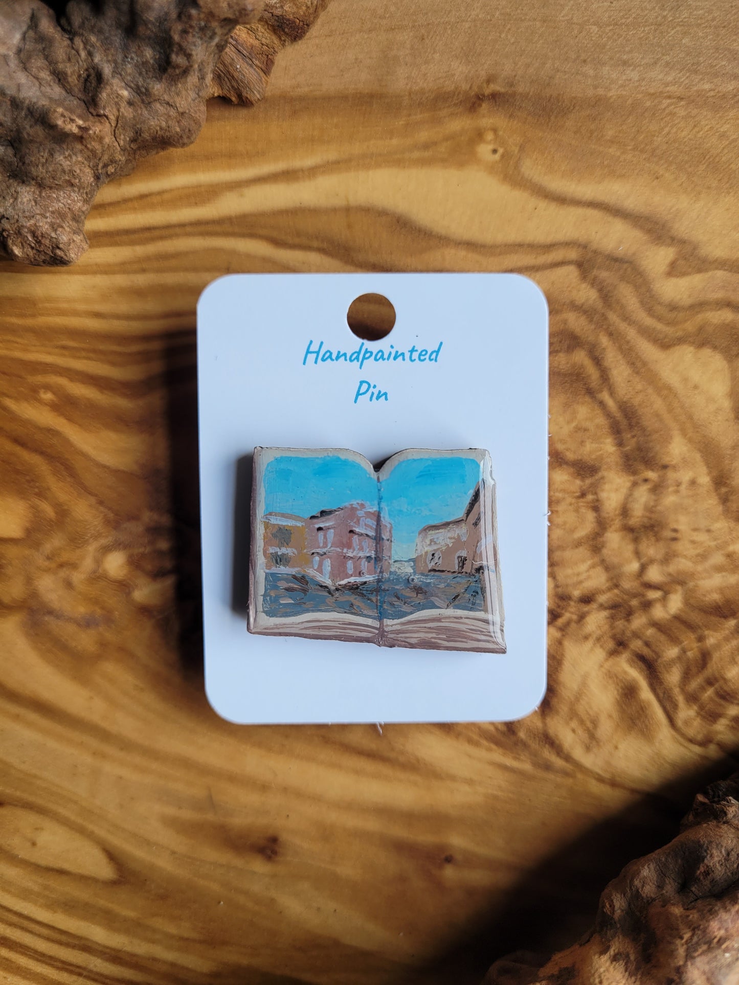 Little Book Pins – Original Hand-Painted Wooden Pins