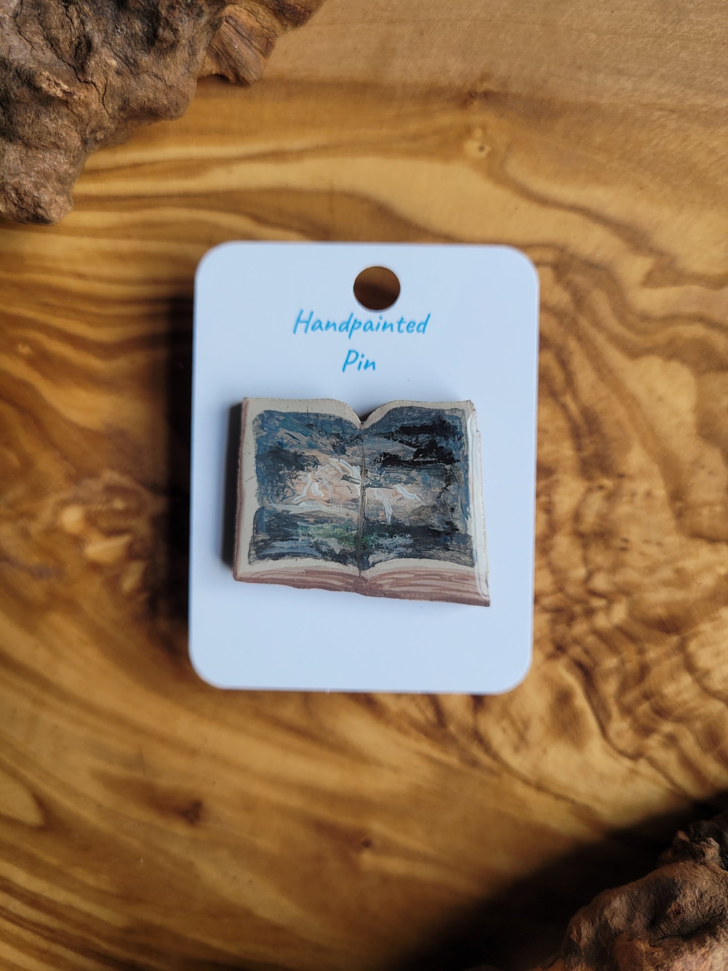 Little Book Pins – Original Hand-Painted Wooden Pins
