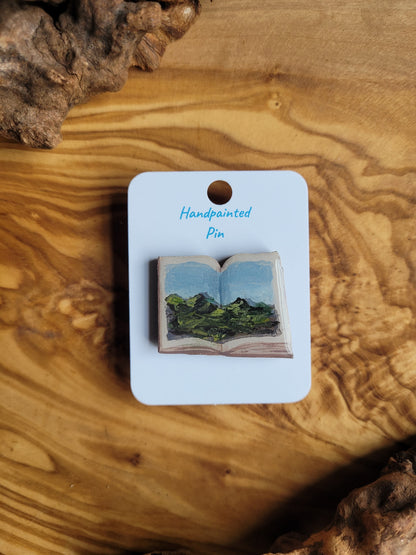 Little Book Pins – Original Hand-Painted Wooden Pins