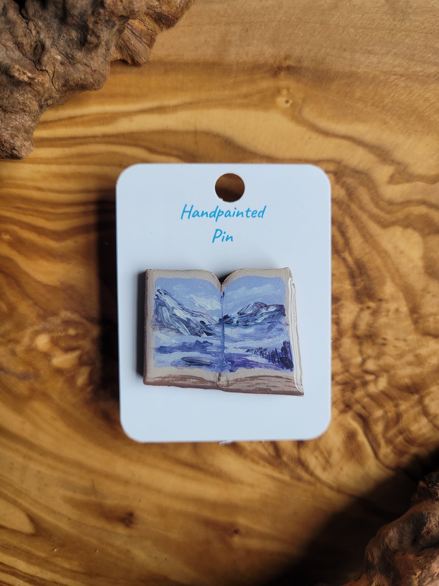 Little Book Pins – Original Hand-Painted Wooden Pins