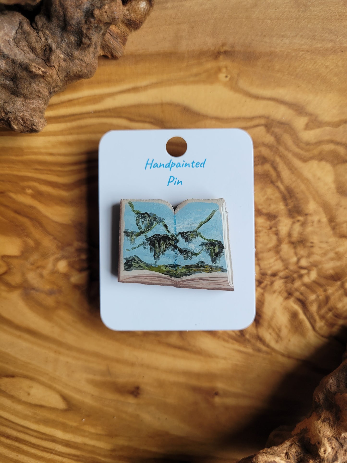 Little Book Pins – Original Hand-Painted Wooden Pins