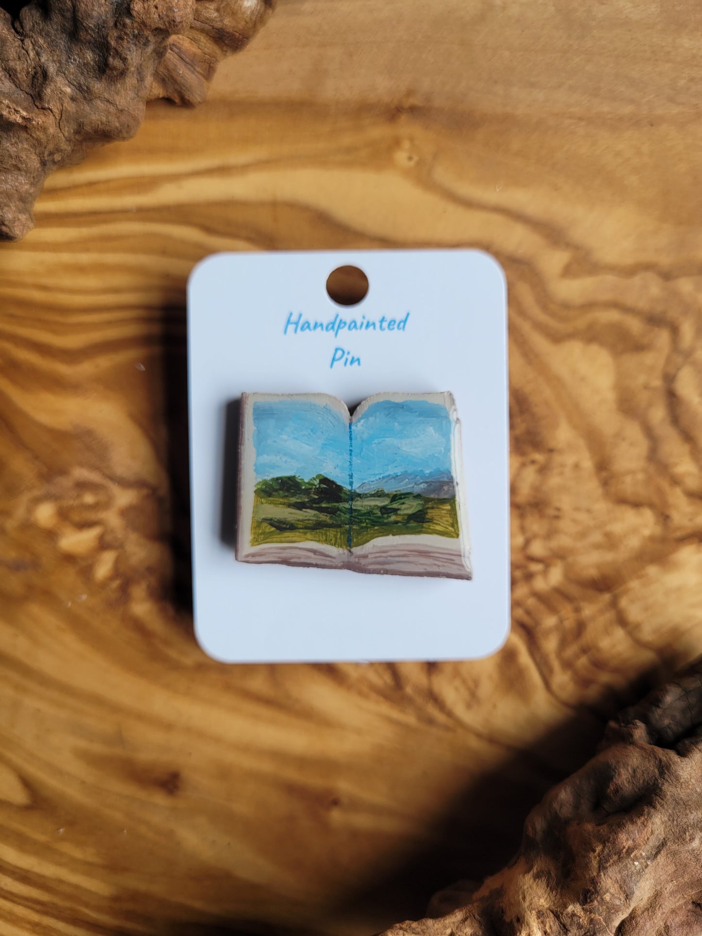Little Book Pins – Original Hand-Painted Wooden Pins