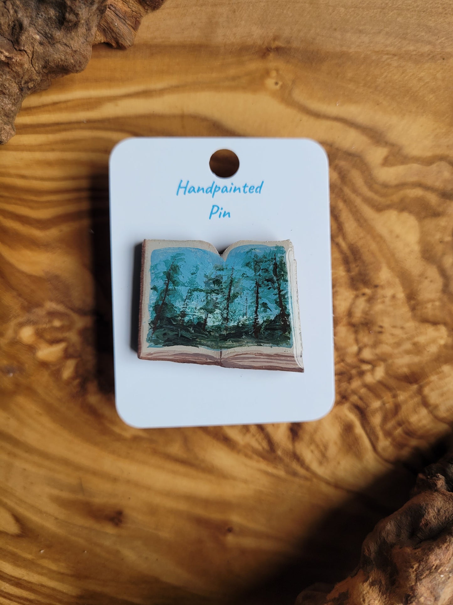 Little Book Pins – Original Hand-Painted Wooden Pins