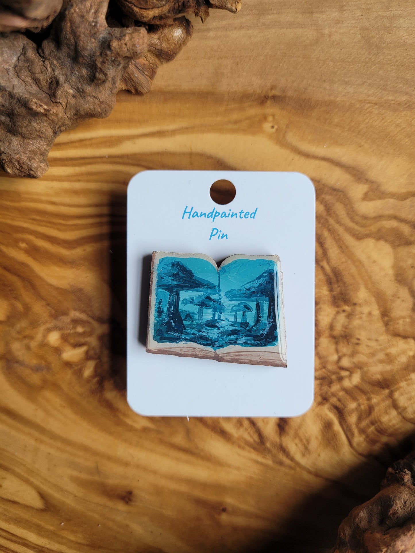 Little Book Pins – Original Hand-Painted Wooden Pins